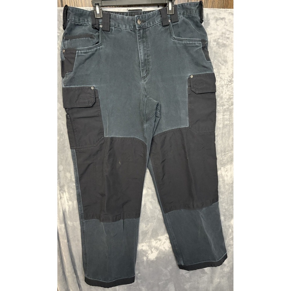 Duluth Trading Co. Flex Fire Hose Men's Gray/Black Cargo Workwear Pants 40x29